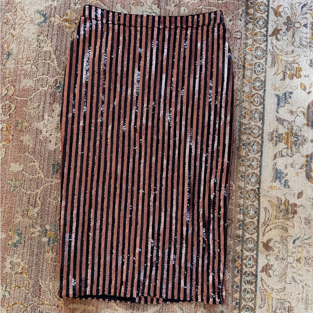 Boden Sz 8 Sequin Stripe Pencil Skirt